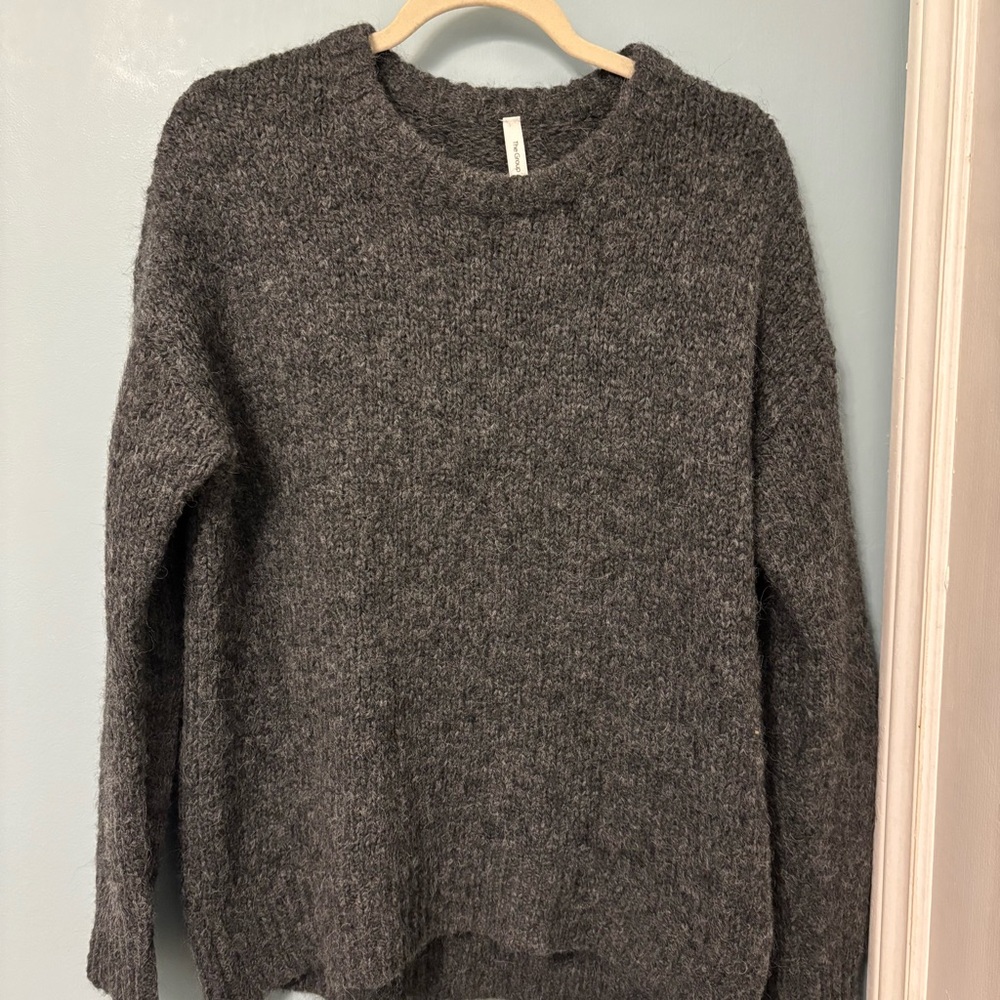 Babaton Charcoal Crew Neck Sweater wool and alpaca